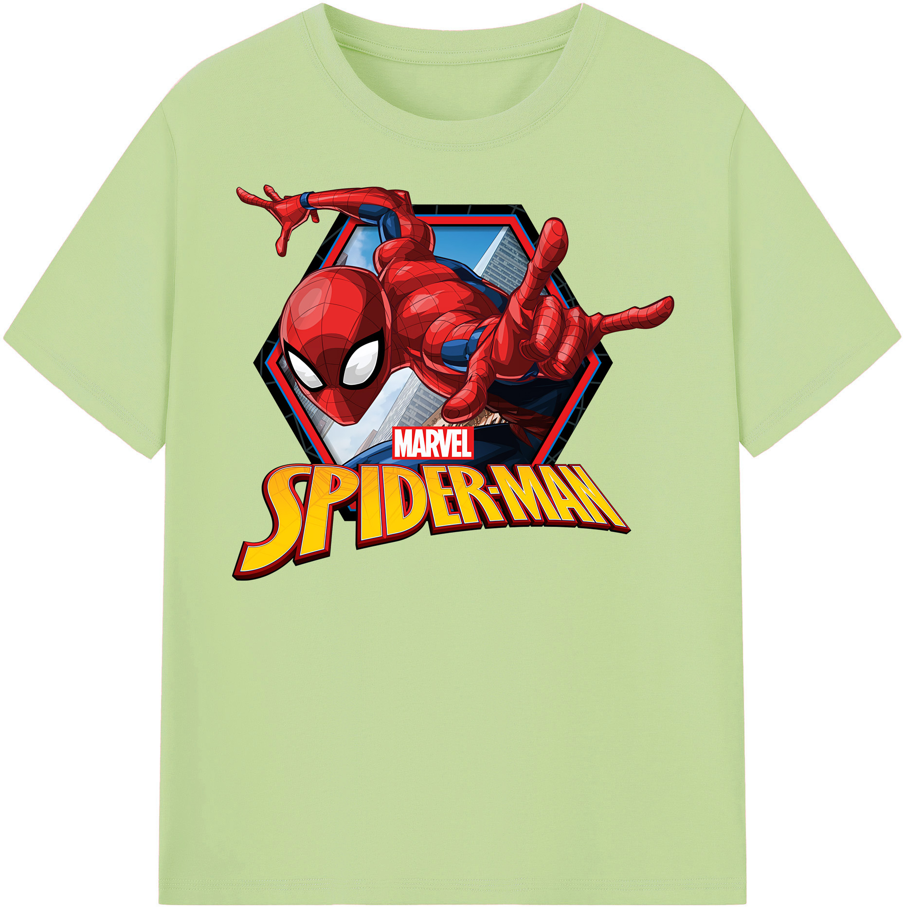 （画像用） Spider Man スパイダーマン 綿100％半袖Tシャツ（フロントプリント）